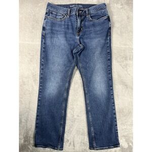 Old Navy Jeans Mens 33X28 (actual) Med Blue Basic Straight Leg Built-In Stretch